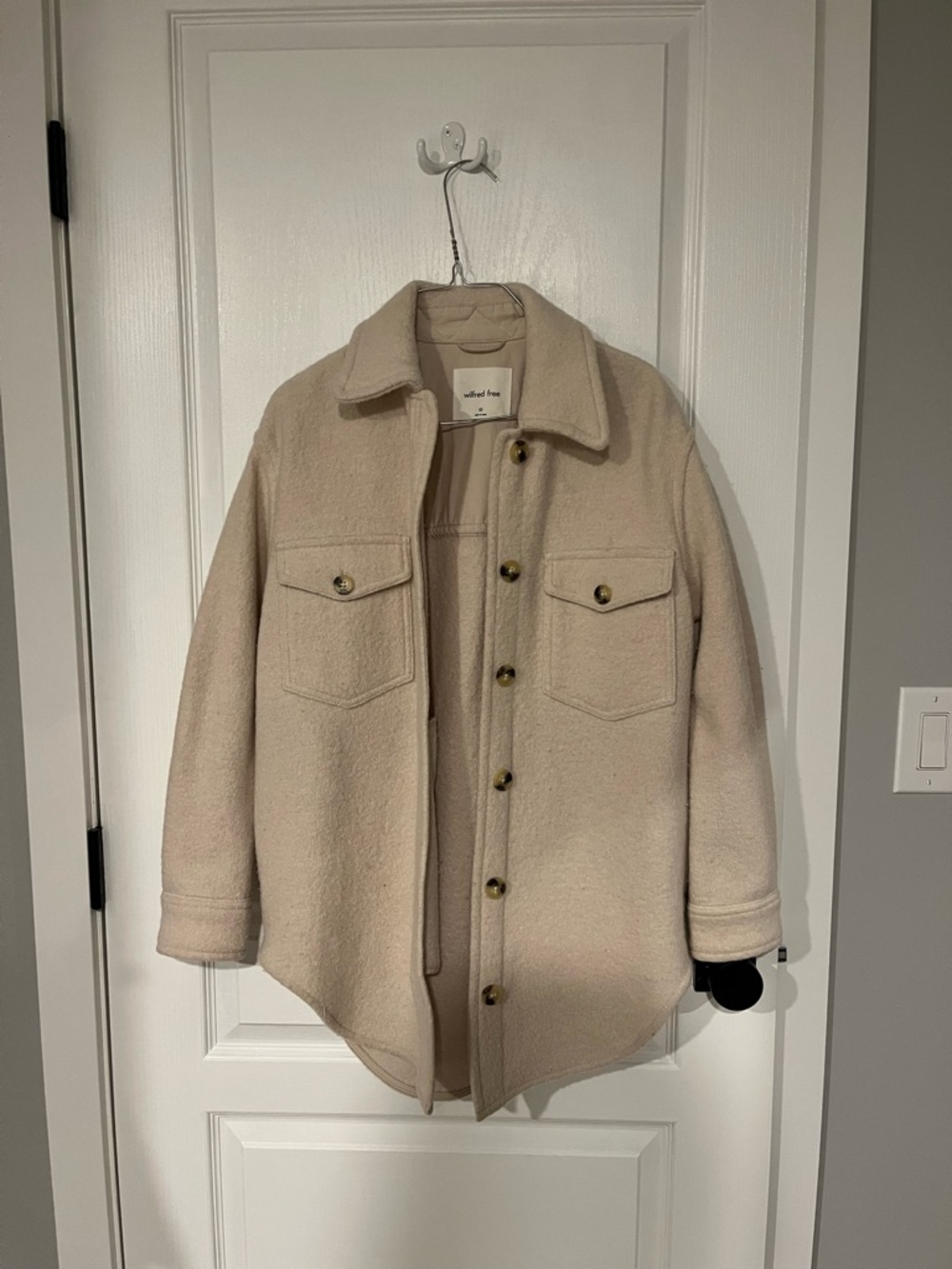 Wilfred Free Cream Wool Coat Shacket